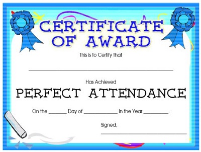 attendance certificate