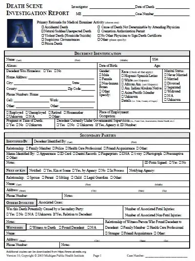 police report form