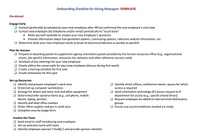 Pre-Employment Checklist for Hiring Managers