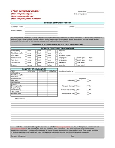 Pre Inspection Report Sample