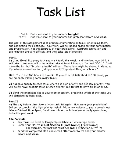 Priority Task List Template Word