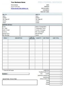 22+ Simple Proforma Invoice Templates (PDF, Word) » Template Republic