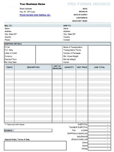 22 simple proforma invoice templates pdf word template republic