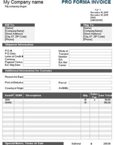 22+ Simple Proforma Invoice Templates (PDF, Word) » Template Republic