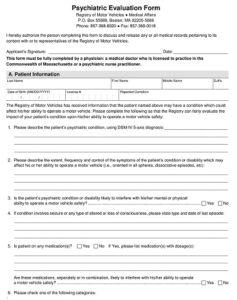 42+ Free Psychological / Psychiatric Evaluation Form Templates - PDF ...