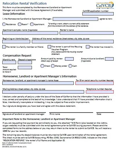 tenant verification form