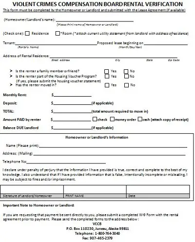 verification of rent form