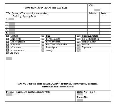 routing slip form