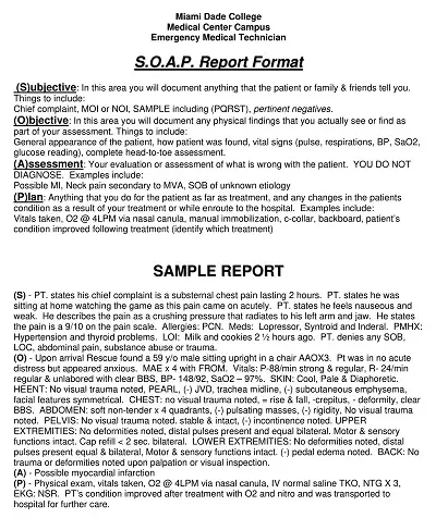 SOAP Report Format