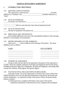 30+ Free Marital Settlement Agreement Templates (MS Word, PDF ...