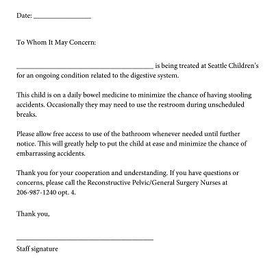 School Access Excuse Letter