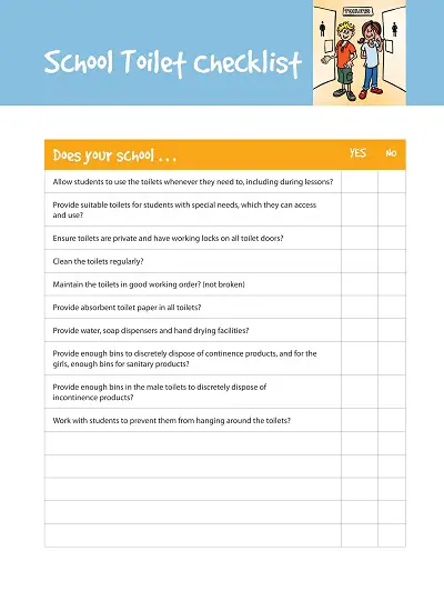 School Toilet Cleaning Checklist Template