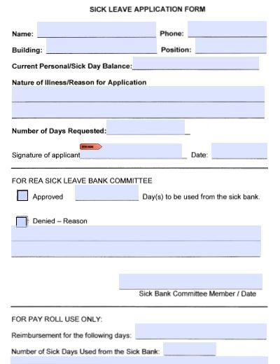 leave application form format