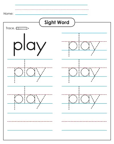 Sight Word Play Worksheet