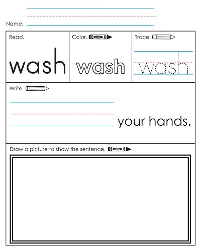 Sight Word Wash Worksheet
