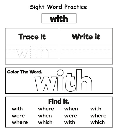 Sight Word With Worksheet