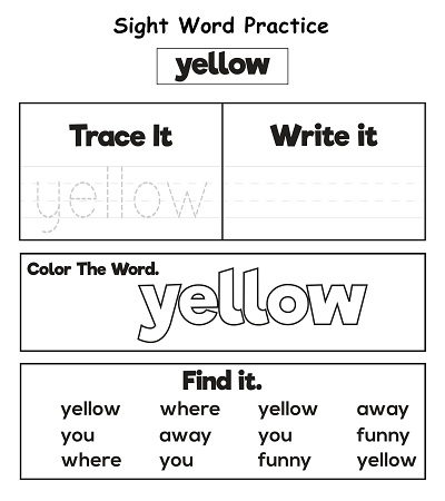 Sight Word Yellow Worksheet