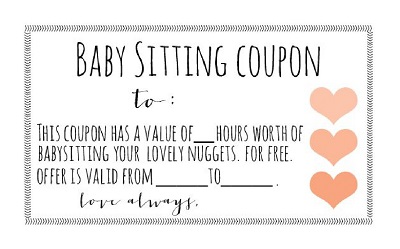Simple Baby Sitting Coupon Template