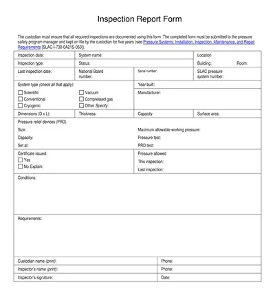 Simple Inspection Report Form