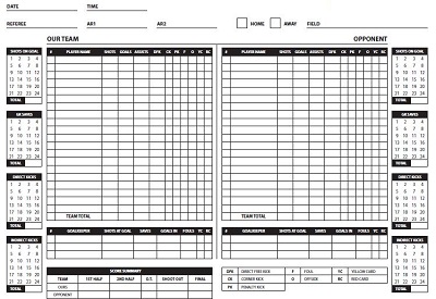 Soccer Stats Excel Spreadsheet Template