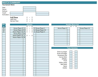 INDOOR SOCCER STATS SHEET - Ynearby