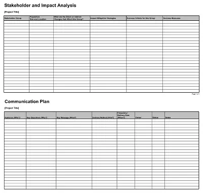 Stakeholder Analysis Communication and OCM Workbook