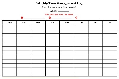 Weekly Time Management Log