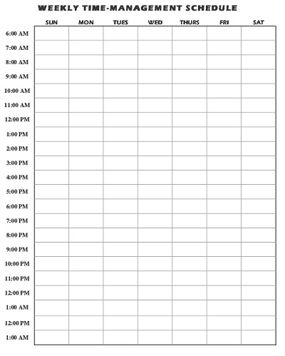 Weekly Time Management Schedule