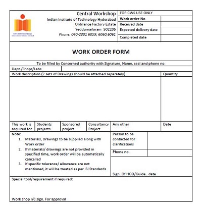 work orders template free